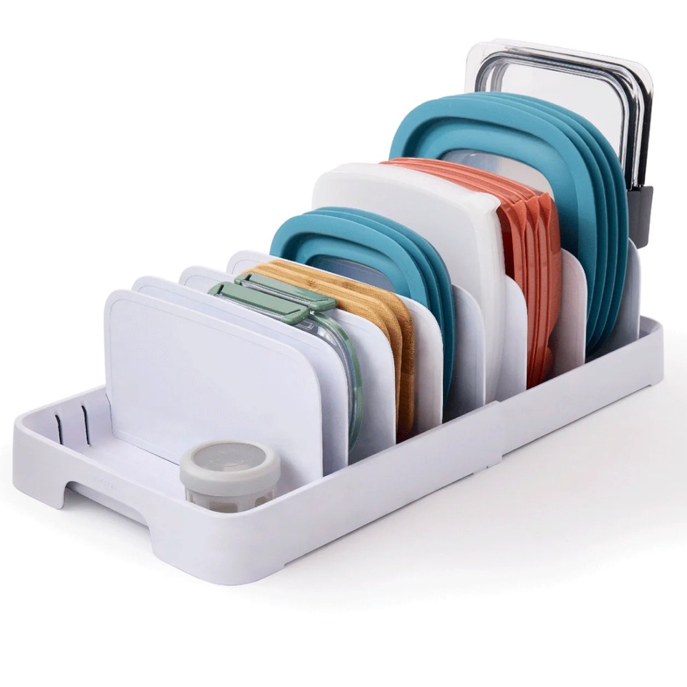 Expandable Lid Organizer Holds 40+ Lids